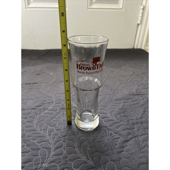The Famous Girves Brown Derby Restaurant Vintage Souvenir Tall Beer Drink Glass - Picture 7 of 7